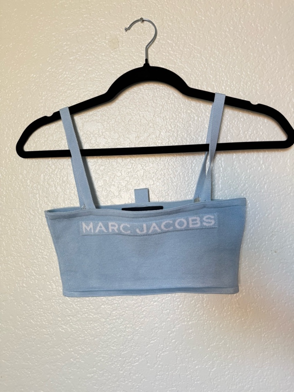 Marc Jacobs Blue Knit Logo Crop Tank